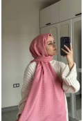 Bloom Desen İpeksi Jakar Şal - Şeker Pembe