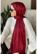 V Desen Jakar Şal - Bordo