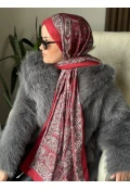 Özel Seri Etro Desen Soft Pamuk Şal -  Bordo