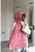 Bloom Desen İpeksi Jakar Şal - Şeker Pembe